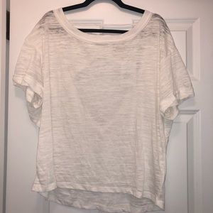 White free people open back tshirt size s NWT